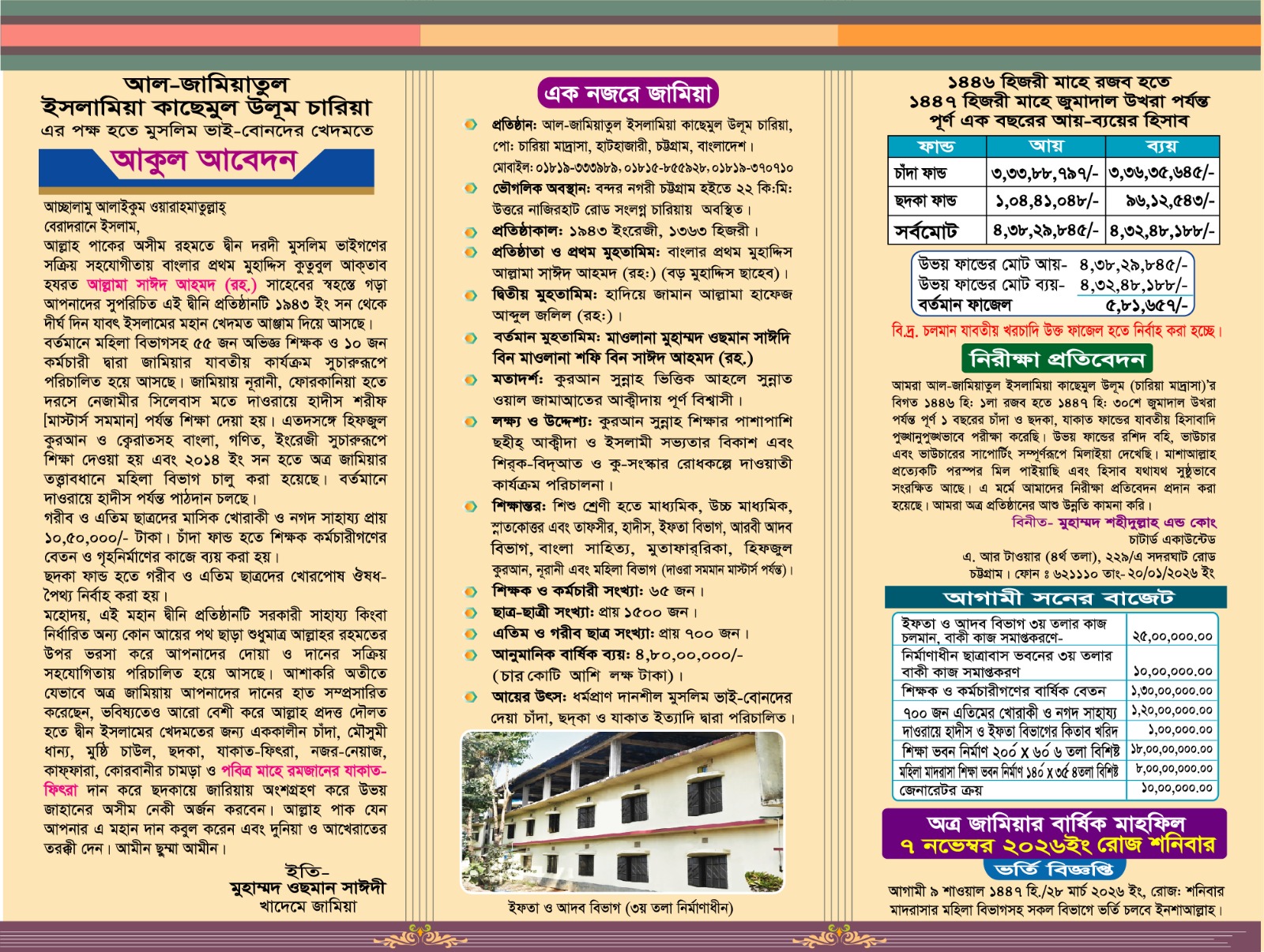 জামিয়ার বার্ষিক রিপোর্ট